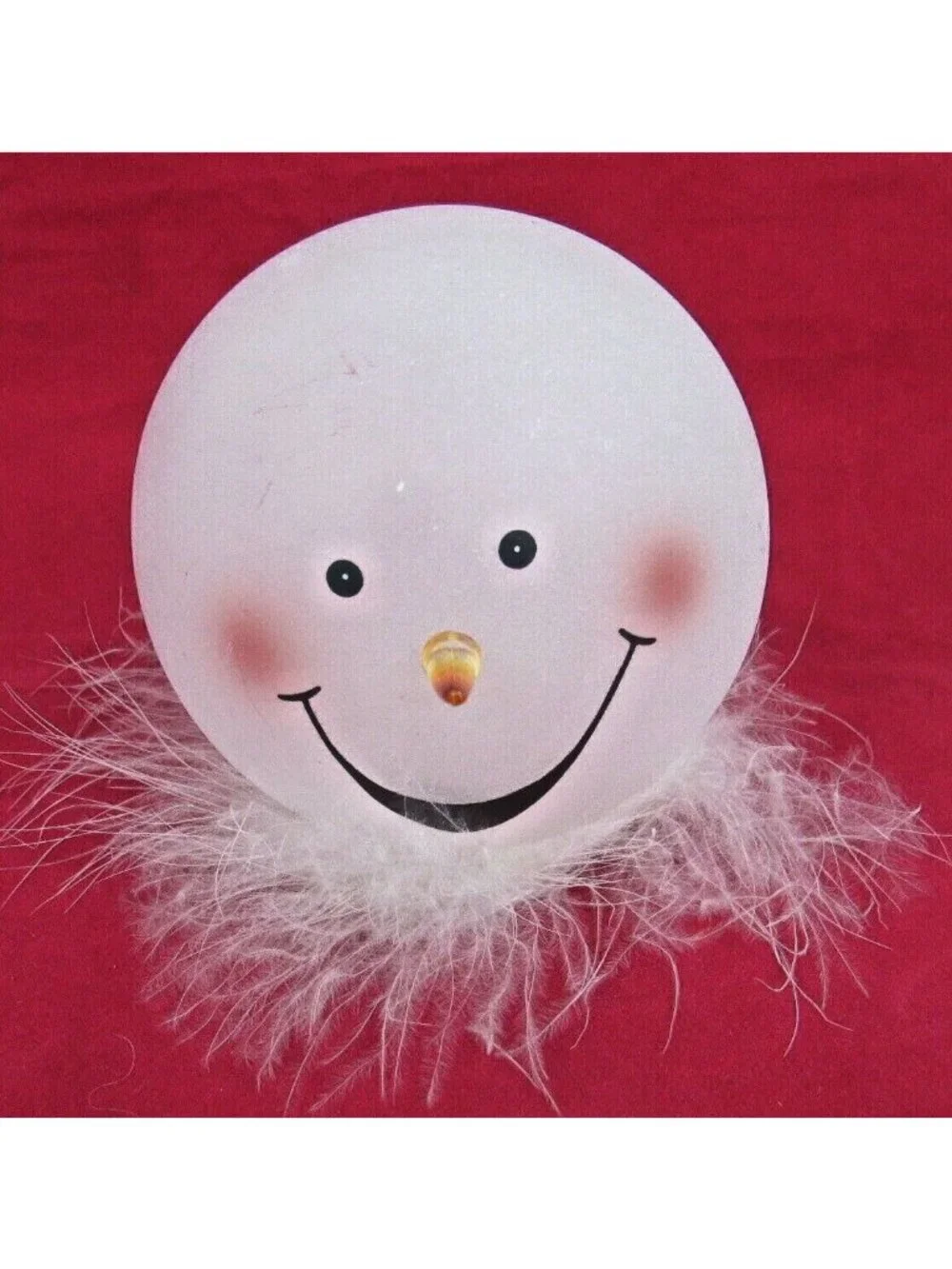 Snowman Holiday Light Cover Frosted Glass Decorative Accent Pre-Owned
